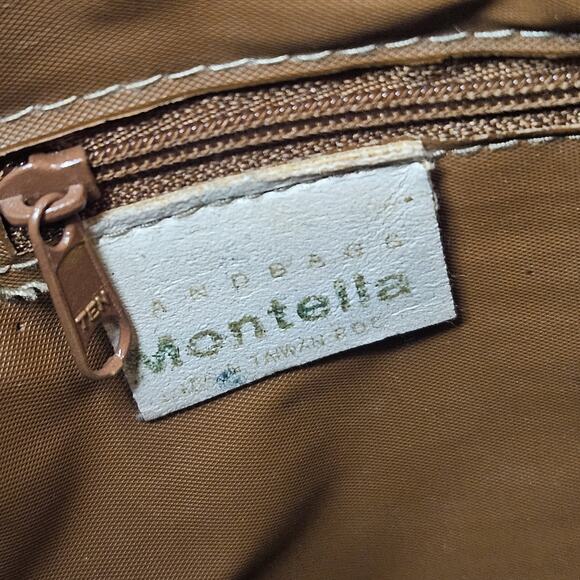 Vintage Shoulder Tote Purse Bag Montella Western Classic Brown Leather - Picture 12 of 16